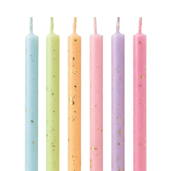 Vela Palitinho Grande Arco-Íris Glitter 14cm (6uni) - Silver Chef (3)