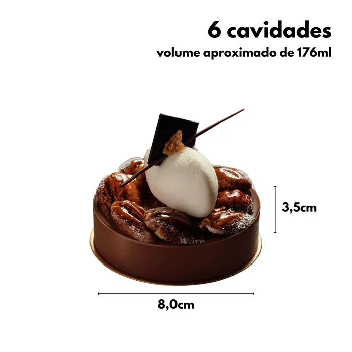 Forma de Mono Porção e Entremet em Silicone Redonda Supreme (170ml) - Brothers (2)