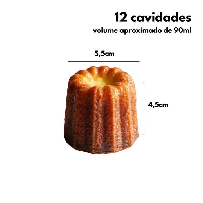 Forma de Mono Porção e Entremet em Silicone Cannele (90ml) - Brothers (2)