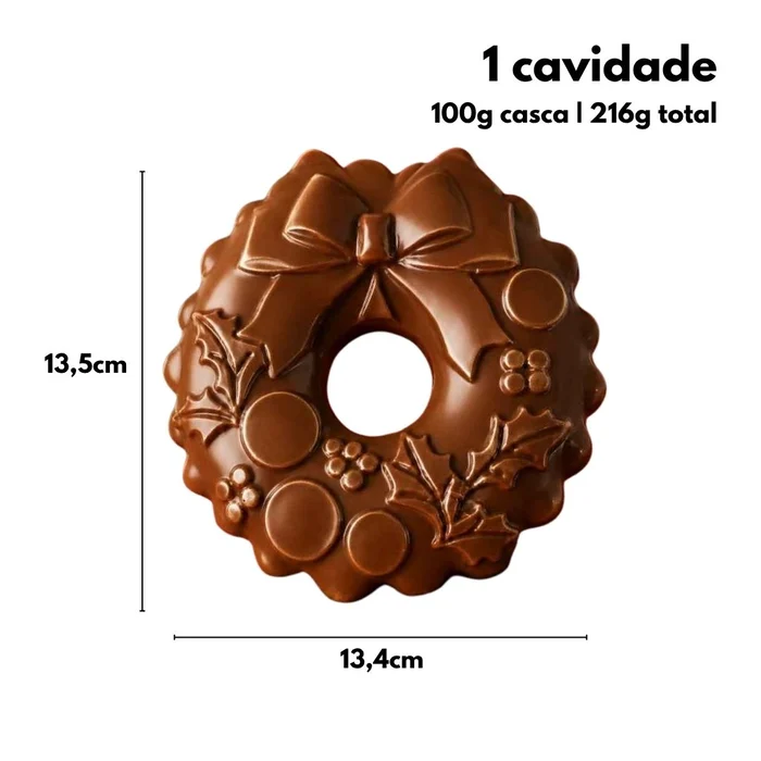 Forma de Chocolate Guirlanda de Natal (216g) Acetato e Silicone - BWB (2)