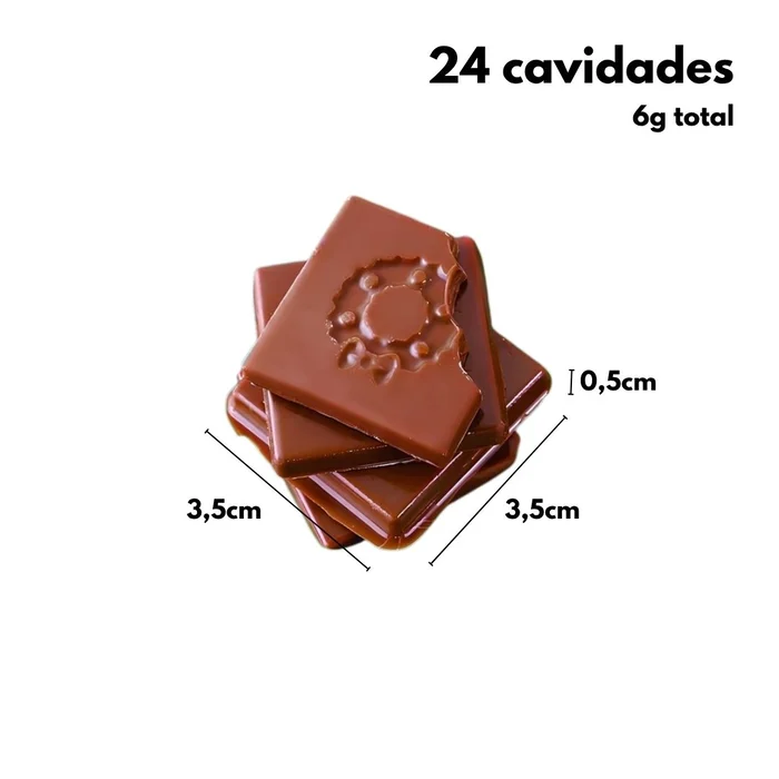 Forma de Chocolate Pastilha:Tablete Quadrado Natal 6g (10 uni) em Acetato - BWB (2)