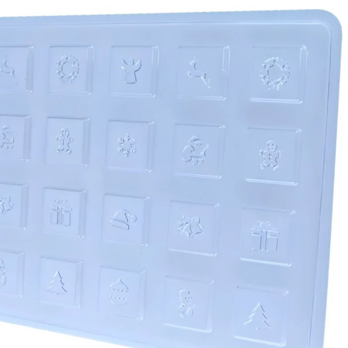Forma de Chocolate Pastilha:Tablete Quadrado Natal 6g (10 uni) em Acetato - BWB (5)