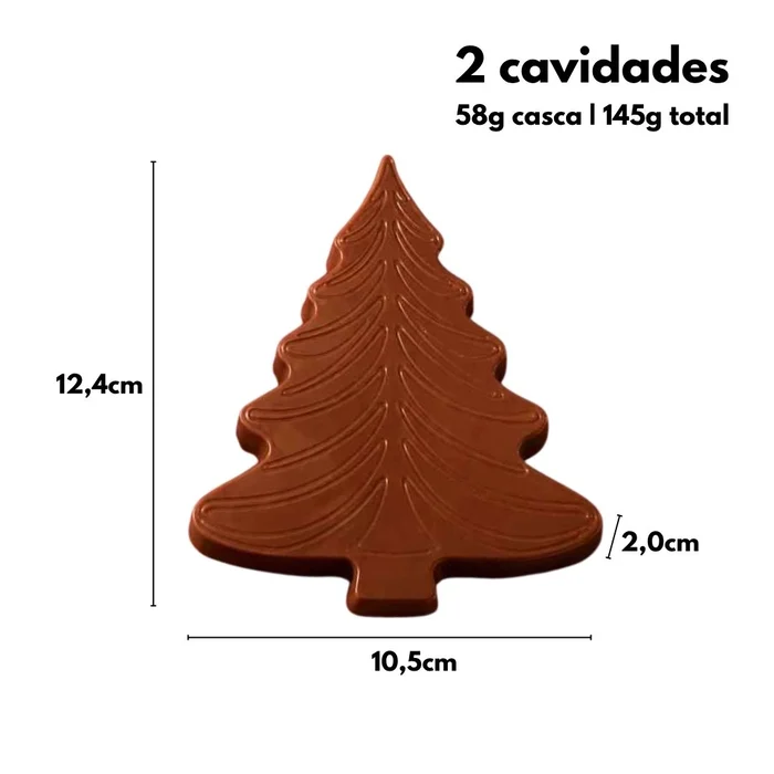 Forma de Chocolate Tablete Árvore de Natal (145g) Acetato e Silicone - BWB (2)