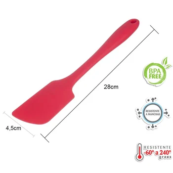 Espátula Pão Duro em Silicone Vermelha (28cm) - Weck 2