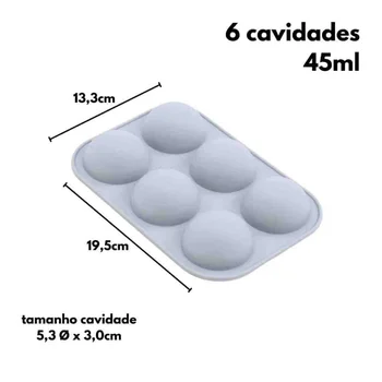 Forma de Silicone Meia Esfera (45ml) - Allonsy_03