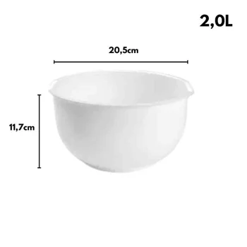 Conjunto de Bowls em Plástico Branco (3pcs) - Allonsy_03