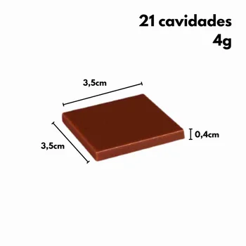 Forma de Chocolate em Policarbonato Mentinha Quadrada Tampa (4g) - Gramado Injetados (2)