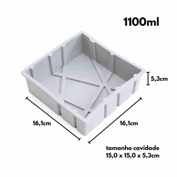 Forma de Bolo em Silicone Quadrada Grafismo (1100ml) - Allonsy (2)