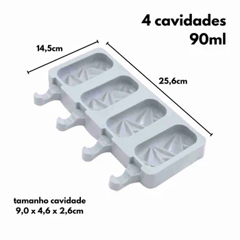 Forma de Silicone Picolé Cakesicle Lapidado (90ml) - Allonsy (5)