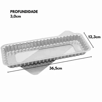 Assadeira Retangular Crespa Fundo Removível (36,5cm) - Caparroz (3)