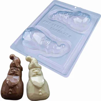 Forma de Chocolate Acetato com Silicone Papai Noel Lapidado (140g) - BWB