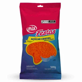 Açúcar Cristal Colorido Laranja (500g) - Mix (4)