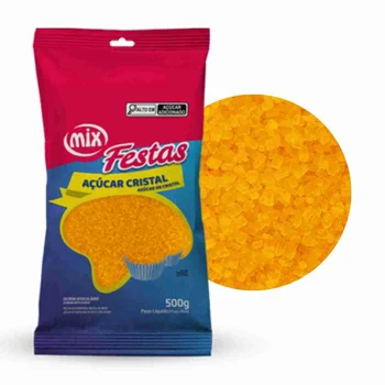 Açúcar Cristal Colorido Amarelo (500g) - Mix