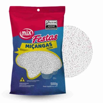 Confeito Miçanga Branca (500g) - Mix