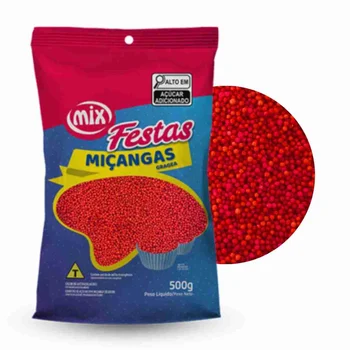 Confeito Miçanga Vermelha (500g) - Mix