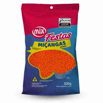 Confeito Miçanga Laranja (500g) - Mix (4)