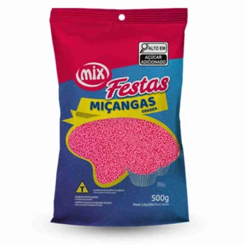 Confeito Miçanga Rosa (500g) - Mix (4)