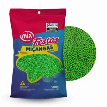 Confeito Miçanga Verde (500g) - Mix