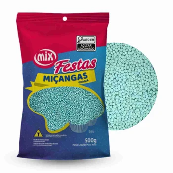 Confeito Miçanga Azul Bebê (500g) - Mix (1)