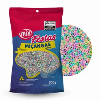 Confeito Miçanga Candy Colors (500g) - Mix (1)