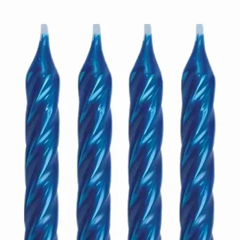 Vela Espiral Metalizada Azul 8cm (8uni) - Silver Festas (2)