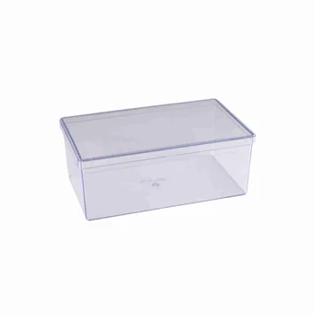 Cake Box Cristal Retangular com Tampa (500ml) - BlueStar