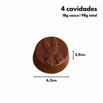 Forma de Chocolate Acetato com Silicone Pão de Mel Bumbum Coelho (98g) - BWB (5)