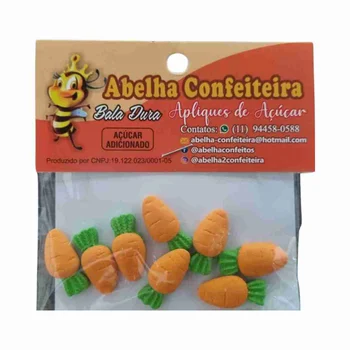 Enfeite de Páscoa em Açúcar Cenoura Mini (8uni) - Abelha Confeiteira (4)