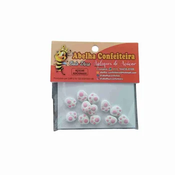 Enfeite de Páscoa em Açúcar Patinhas de Coelho Rosa (12uni) - Abelha Confeiteira(4)