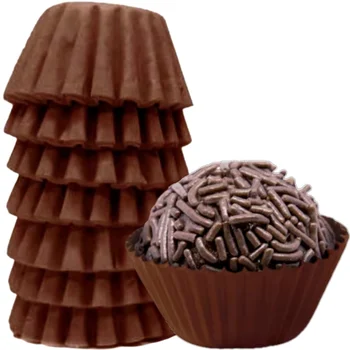 Forminha de Brigadeiro em Papel n°3 Marrom (100uni) - Mago