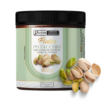 Pasta Saborizante Flakes Pistache 100% Califórnia (600g) - Gustosia Premium