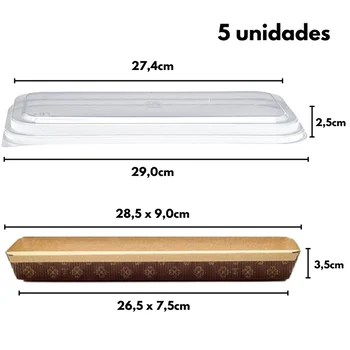 Forma de Bolo Caseirinho Papel Forneável com Tampa PM270 (5uni 27cm) - MarcCart (2)