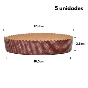 Forma de Bolo Caseirinho Papel Forneável Redondo 600g (5uni) - MarcCart (2)