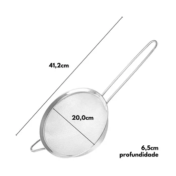 Peneira Trama Fina em Inox (20cm) - Hercules (2)