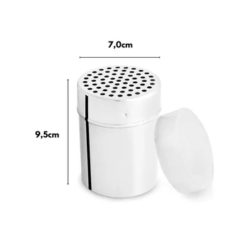 Polvilhador em Inox Furo Grande (280ml) - Hercules (2)