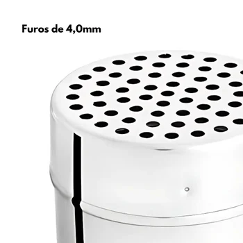 Polvilhador em Inox Furo Grande (280ml) - Hercules (3)