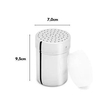 Polvilhador em Inox Furo Pequeno (280ml) - Hercules (2)