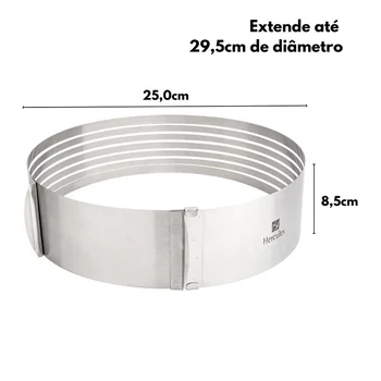 Aro Ajustável Cortador de Camadas para Bolos (25 a 29cm) - Hercules (2)