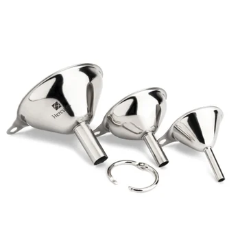 Conjunto Mini de Funil Dosador em Inox (3pcs) - Hercules