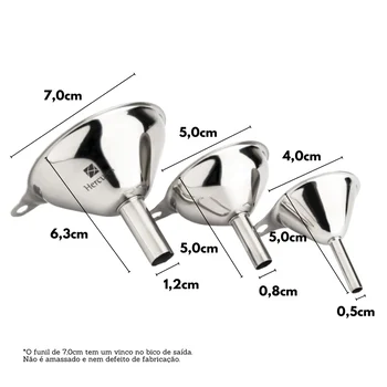 Conjunto Mini de Funil Dosador em Inox (3pcs) - Hercules (2)