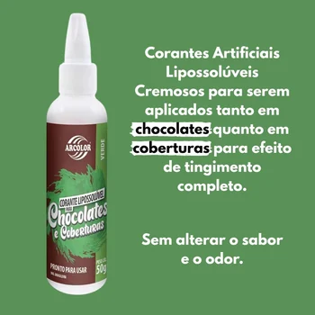 Corante Lipossolúvel para Chocolates e Coberturas Verde (50g) - Arcolor (2)