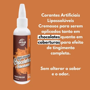 Corante Lipossolúvel para Chocolates e Coberturas Laranja (50g) - Arcolor (2)