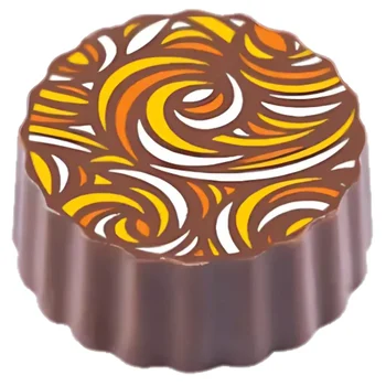 Transfer para Chocolate (40 x 30cm) - Ilusão Laranja , Amarelo e Branco