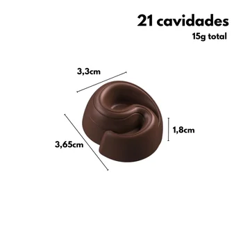 Forma de Chocolate em Policarbonato Bombom Enlace (15g) - Gramado Injetados (11)