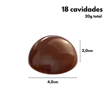 Forma de Chocolate em Policarbonato Meia Espera 4,0cm (20g) - Gramado Injetados (2)