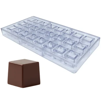 Forma de Chocolate em Policarbonato Mini Cubo 10g - Gramado Injetados B