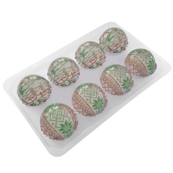 Forma Decorativa Blister Bola de Natal de Chocolate 7cm - Laços e Mosaico 8 cav - Stalden D