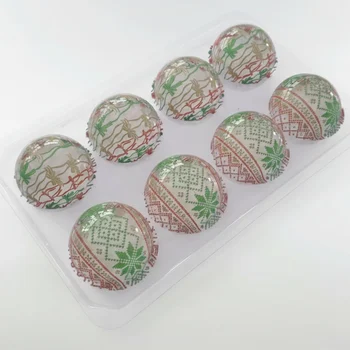 Forma Decorativa Blister Bola de Natal de Chocolate 7cm - Laços e Mosaico 8 cav - Stalden C