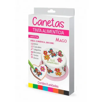 Kit 8 Canetas Coloridas para Bolo - Mago D