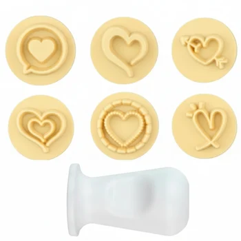 Kit Carimbos Corações 2cm 7pcs - BlueStar